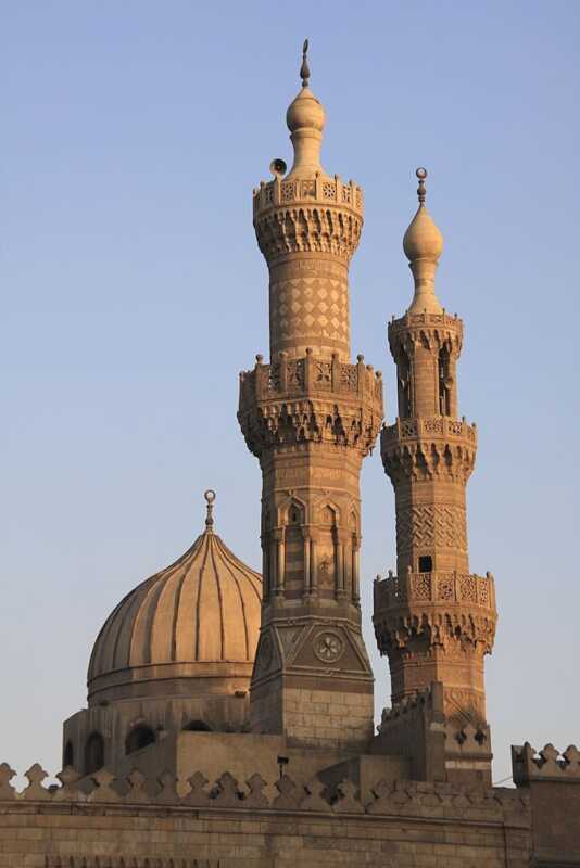 Minarets of Al Azhar Mosque in central Cairo